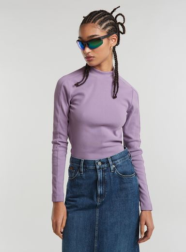 Slim Rib Mock Top